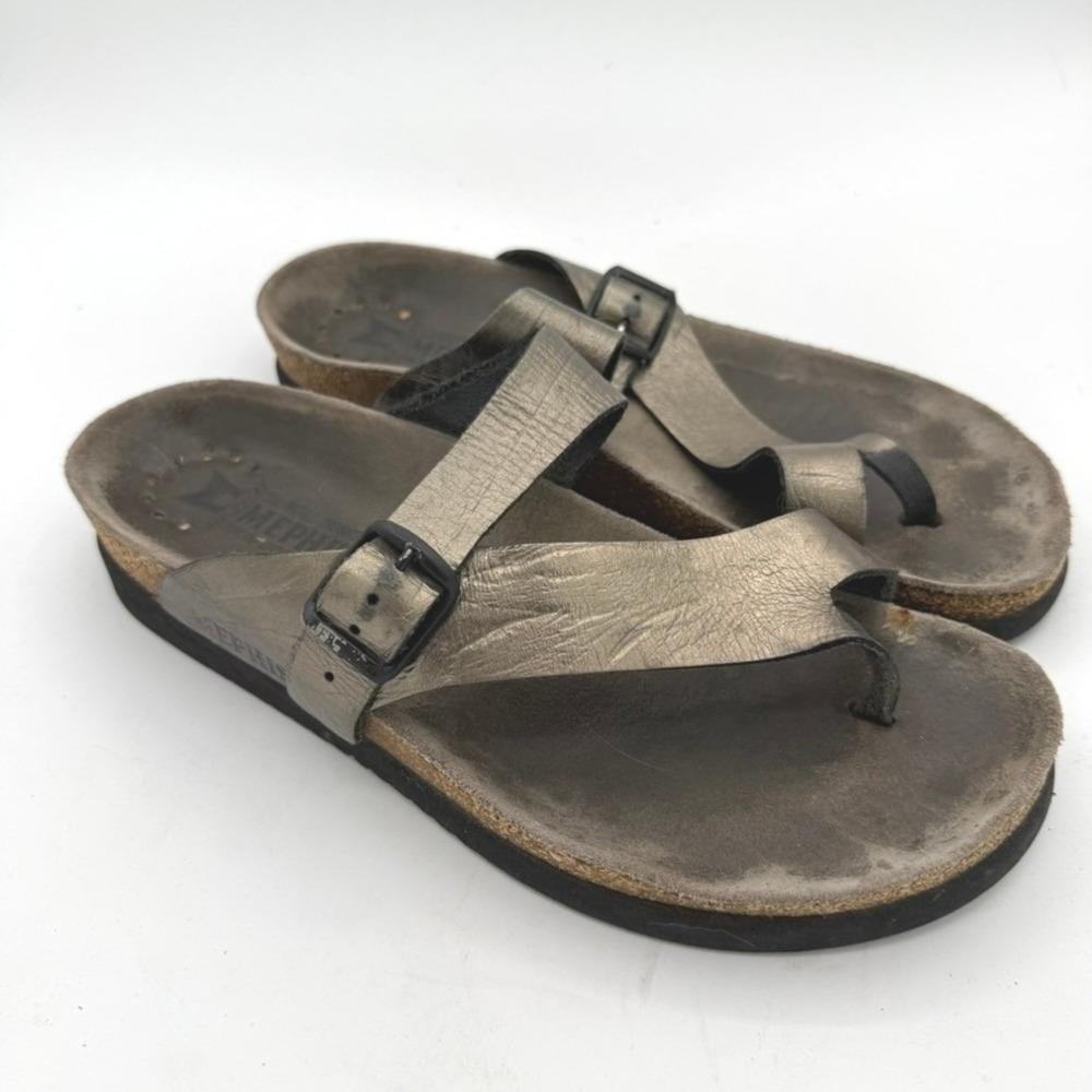 Mephisto Helen Sandals Women 39 Metallic Leather Comfort Walking Gorpcore Boho